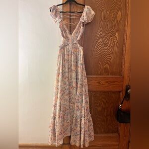 ASTR the Label Primrose Floral Strappy Back Maxi Dress | Size Small